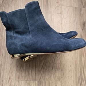 Cole Haan Elegant Navy Suede Ankle Boots